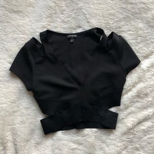 $10 SALE Express Black Cutout Crop Top